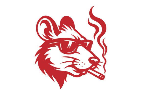 Cool Smoking Rat Sunglasses Vector Graphics