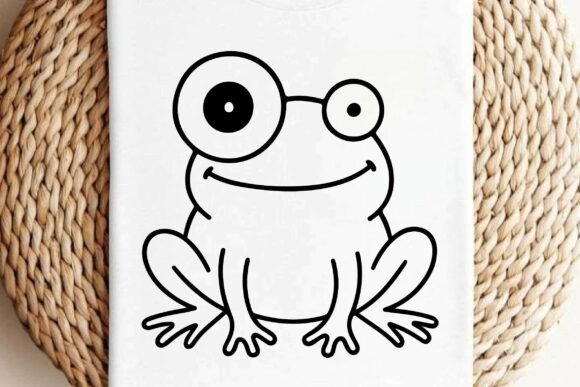 Funny Frog SVG PNG Line Art Vector for Graphics and Illustrations