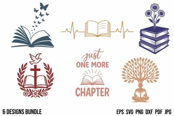 Retro Book SVG Clipart Bundle for Branding and Packaging