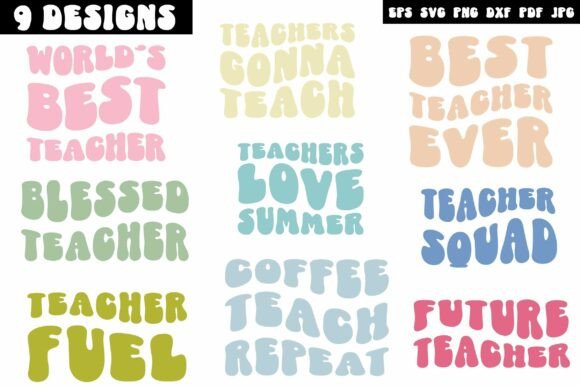 Retro Teacher SVG Bundle for T-Shirt Designs and Graphics