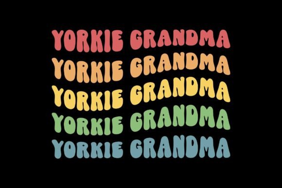 Retro Yorkie Grandma SVG for T-Shirt Designs