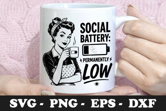Social Battery Permanently Low SVG for Branding and Marketing